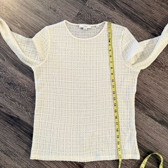 Vince Plaid-Jacquard Long-Sleeve Top - Picture 7 of 9